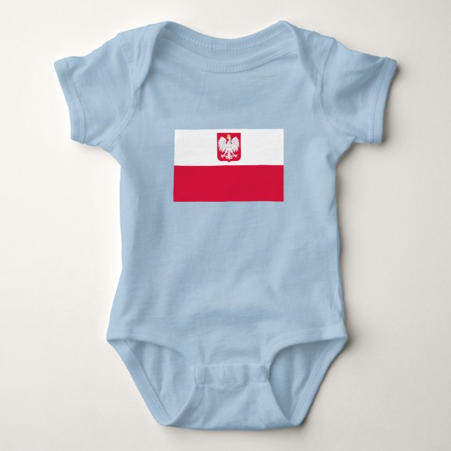 Poland Flag Baby Bodysuit (Front)