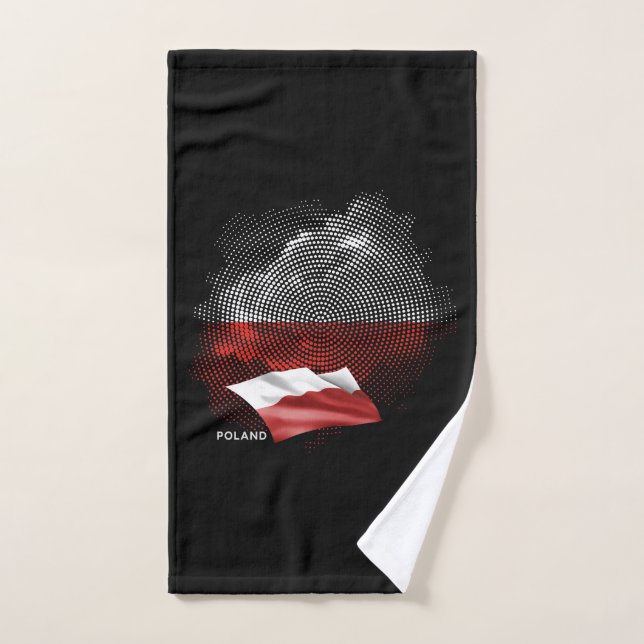 Poland flag bath towel set (Hand Towel)