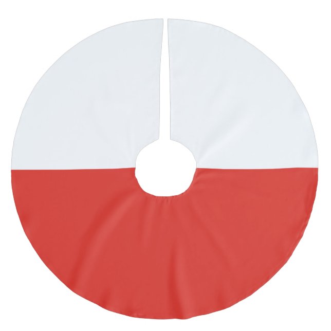 Poland flag brushed polyester tree skirt (Front)