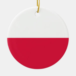 Poland Flag Ceramic Tree Decoration
