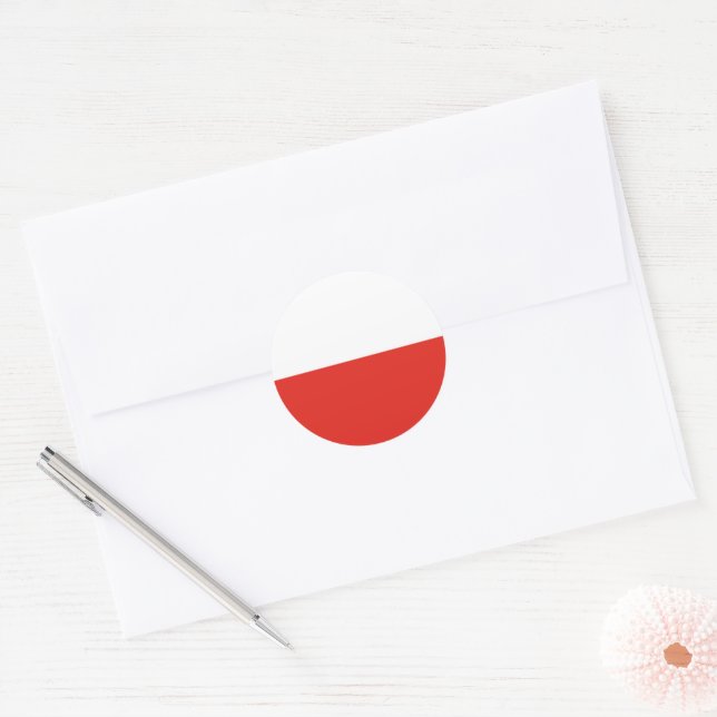 Poland flag classic round sticker (Envelope)
