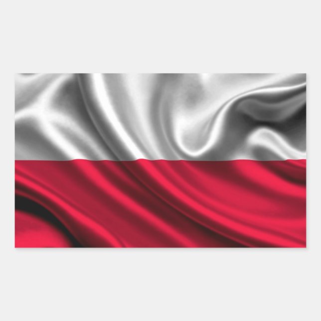 Poland Flag Fabric Rectangular Sticker (Front)