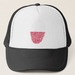 Poland Flag Fingerprint Country Pride Identity Trucker Hat