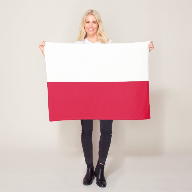 Poland Flag Fleece Blanket (In Situ)