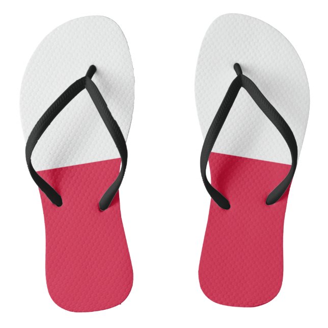 Poland Flag Flip Flops (Footbed)