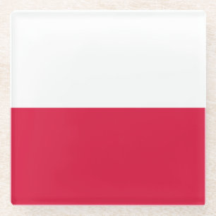 Poland Flag Glass Coaster