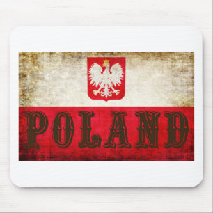 Poland Flag Grunge Mouse Mat