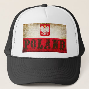 Poland Flag Grunge Trucker Hat