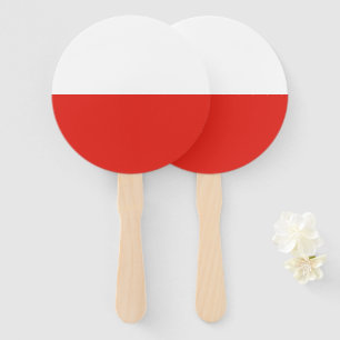 Poland flag hand fan