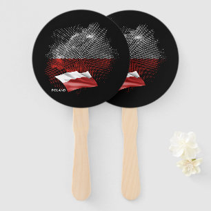 Poland flag hand fan