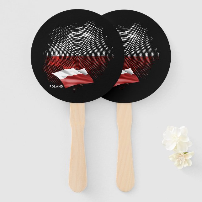 Poland flag hand fan (Front and Back)