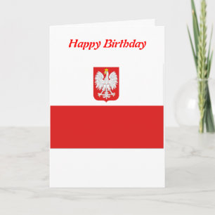 Poland flag happy birthday cards