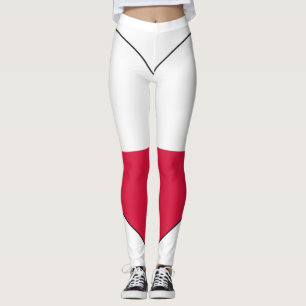 Poland Flag Heart Leggings