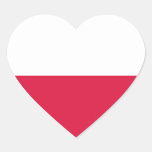 Poland Flag Heart Sticker