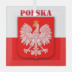 Poland Flag Heritage Emblem Polski Polska Glass Tree Decoration