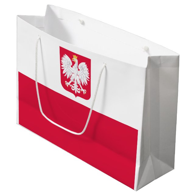 Poland Flag Large Gift Bag (Front Angled)