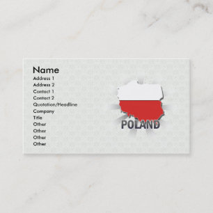 Poland Flag Map 2.0 Business Card