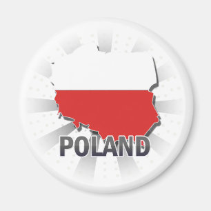 Poland Flag Map 2.0 Magnet