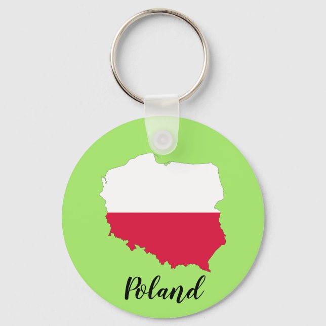 Poland Flag Map Key Ring (Front)