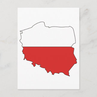 Poland flag map postcard