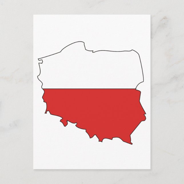 Poland flag map postcard (Front)
