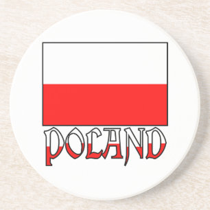 Poland Flag & Name Coaster