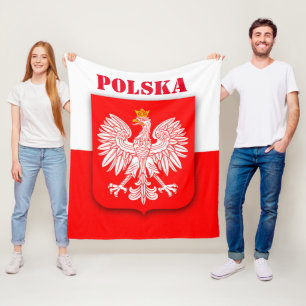 Poland Flag Patriotic Football Soccer Polska Fleec Fleece Blanket