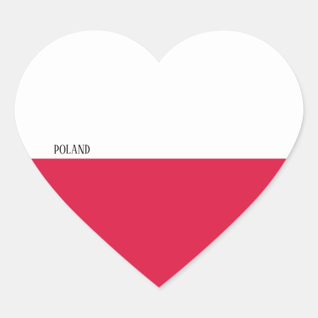 Poland Flag Patriotic Heart Sticker (Front)