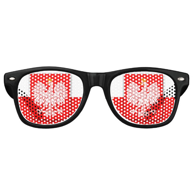 Poland Flag Patriotic Polish Polska Travel Europe Retro Sunglasses (Front)