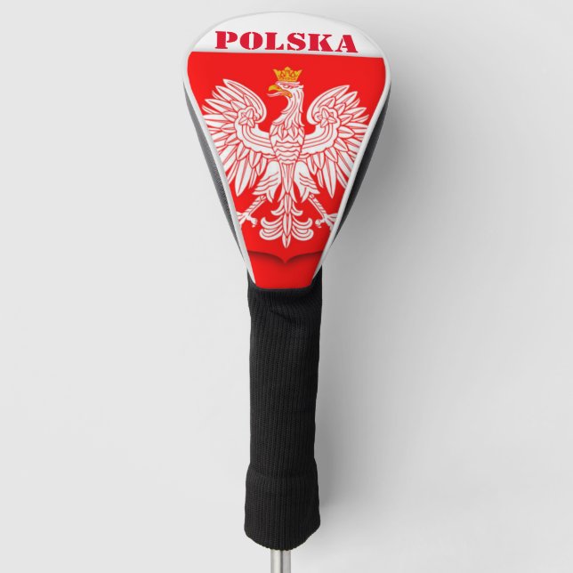 Poland Flag Patriotic Soccer Polska Golf Head Cover (Front)