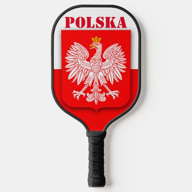 Poland Flag Patriotic Soccer Polska Pickleball Paddle (Front)