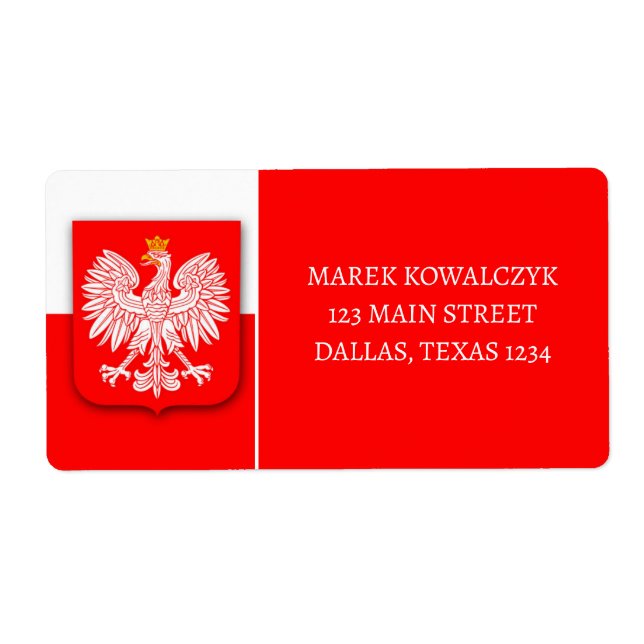 Poland Flag Patriotic Soccer Polska Return Address (Front)