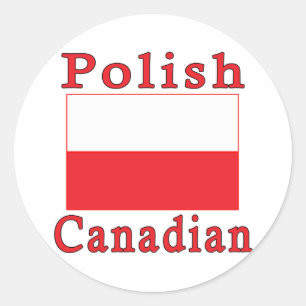 Poland Flag Polish Canadian Classic Round Sticker