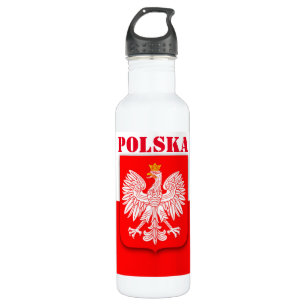 Poland Flag Polska Patriotic Football Soccer  710 Ml Water Bottle