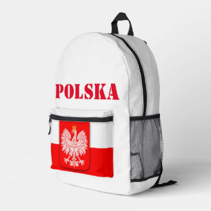 Poland Flag Polska Patriotic Football Soccer Printed Backpack