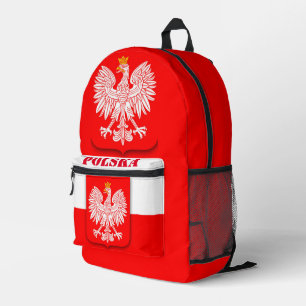 Poland Flag Polska Patriotic Football Soccer Printed Backpack