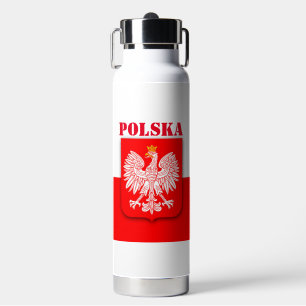 Poland Flag Polska Patriotic Football Soccer  Water Bottle