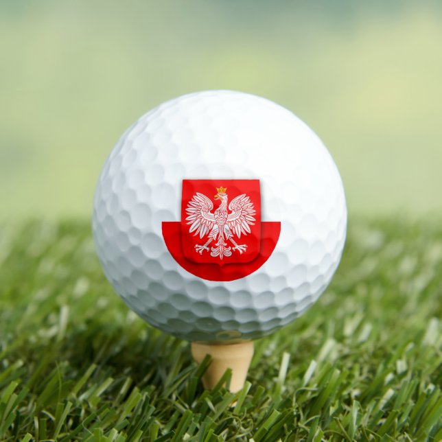 Poland Flag Polska Polish Golfer Travel Europe Golf Balls (Insitu Tee)