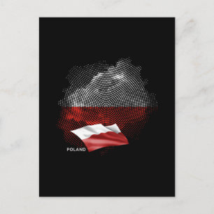 Poland flag postcard
