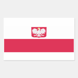 Poland flag rectangular sticker