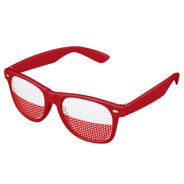 Poland Flag Retro Sunglasses (Angled)