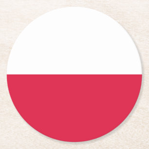 Poland Flag Round Paper Coaster