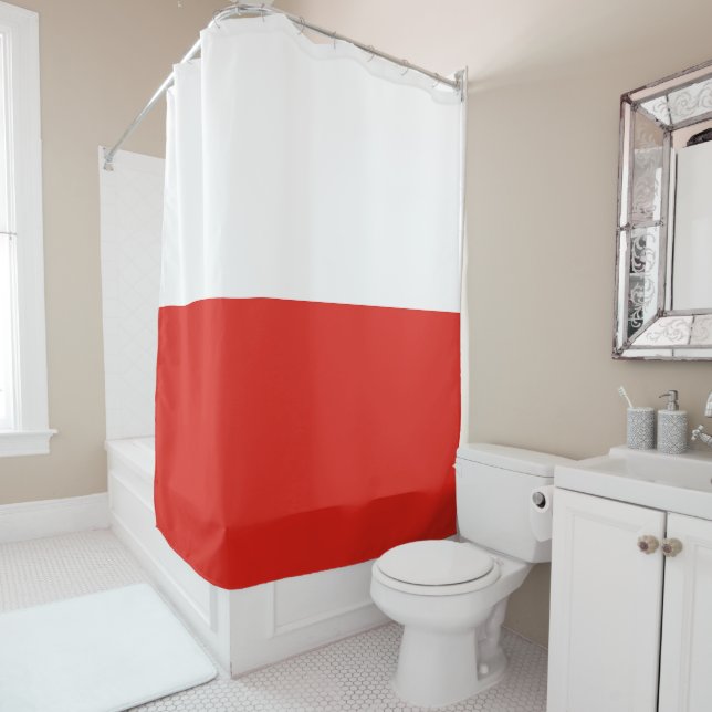 Poland flag shower curtain (In Situ)