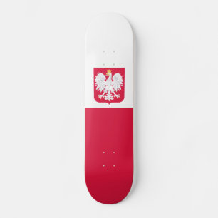 Poland Flag Skateboard