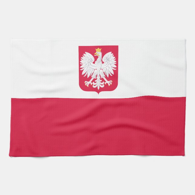 Poland Flag Tea Towel (Horizontal)