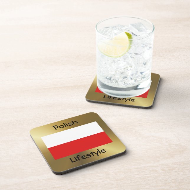 Poland Flag+Text Coaster (Right Side)