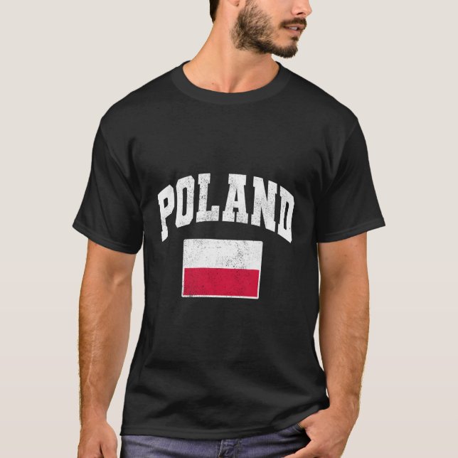 Poland Flag Throwback T-Shirt (Front)