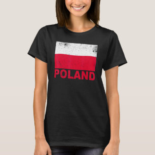 Poland Flag Vintage Polish Nationality Grunge Trav T-Shirt