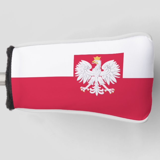 Poland flag (with coat of arms) golf head cover (Front)