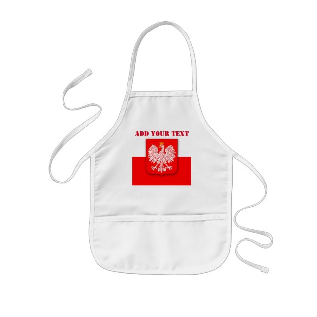 Poland Flag World Cup 2022 Football Soccer Polska Kids Apron (Front)